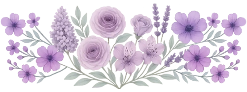 Arreglo floral lila horizontal